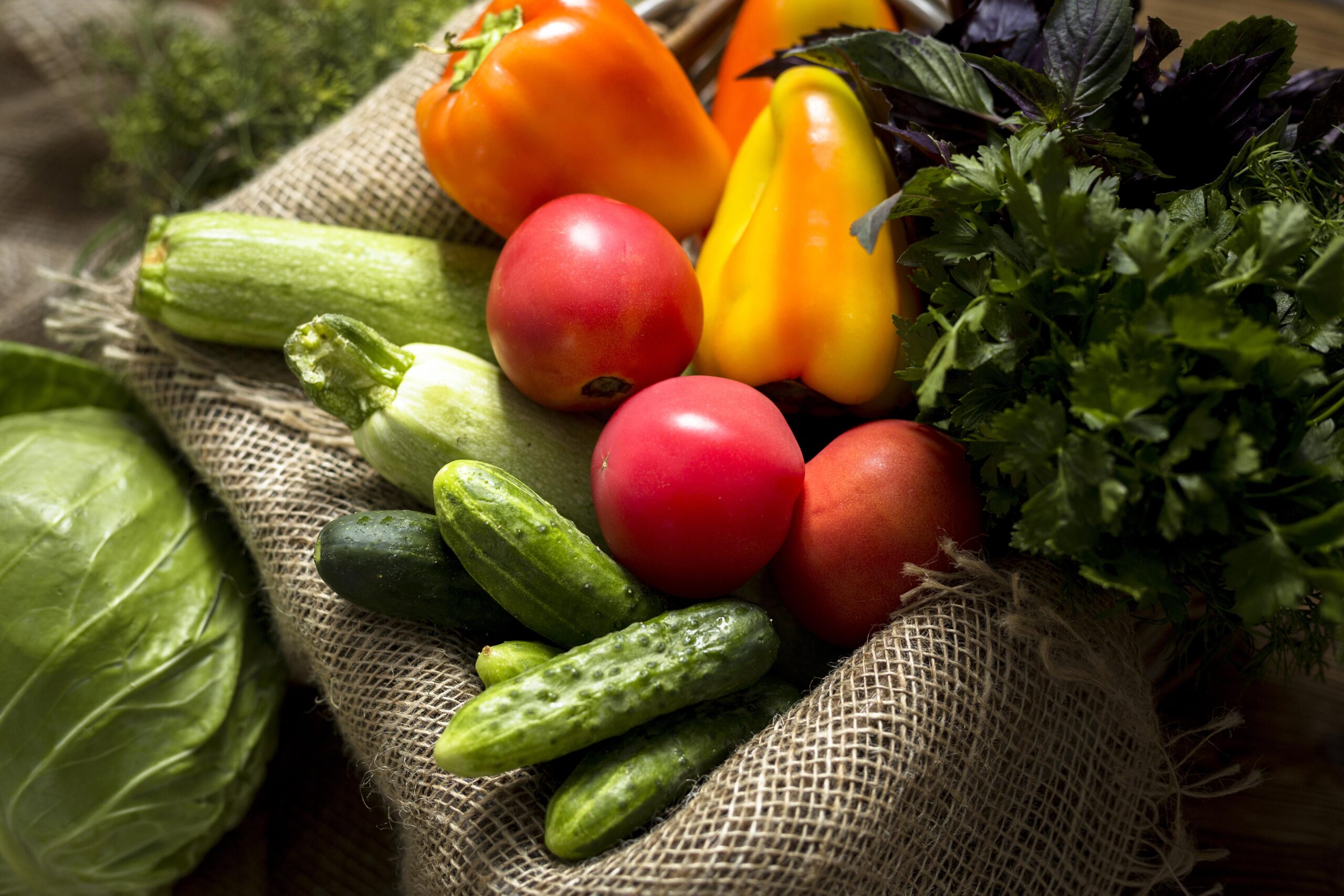 An image of a collection of organic produce